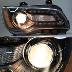 Headlight Set for Chrysler 300 (2011–2014) Black Housing Halogen