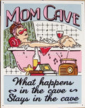 Mom Cave Rules Vintage Tin Sign 1809