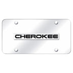 Chrome Name on Chrome License Plate - Officially Licensed for Jeep Cherokee
