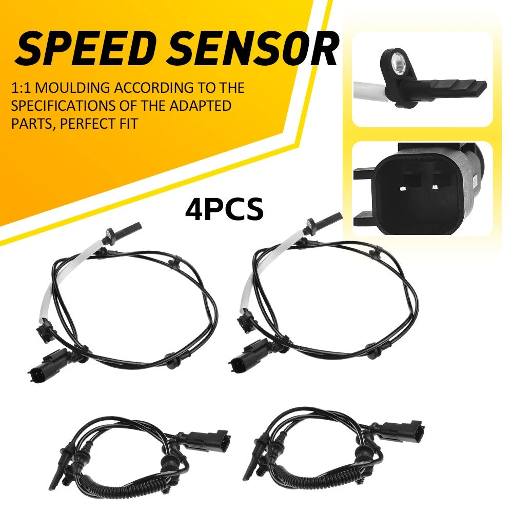 Set of 4 ABS Wheel Speed Sensors for Ford Special Service Police Sedan (2014–2018)