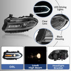 Left Driver Side Headlight Projector Assembly for Dodge Charger (2015–2023) Black