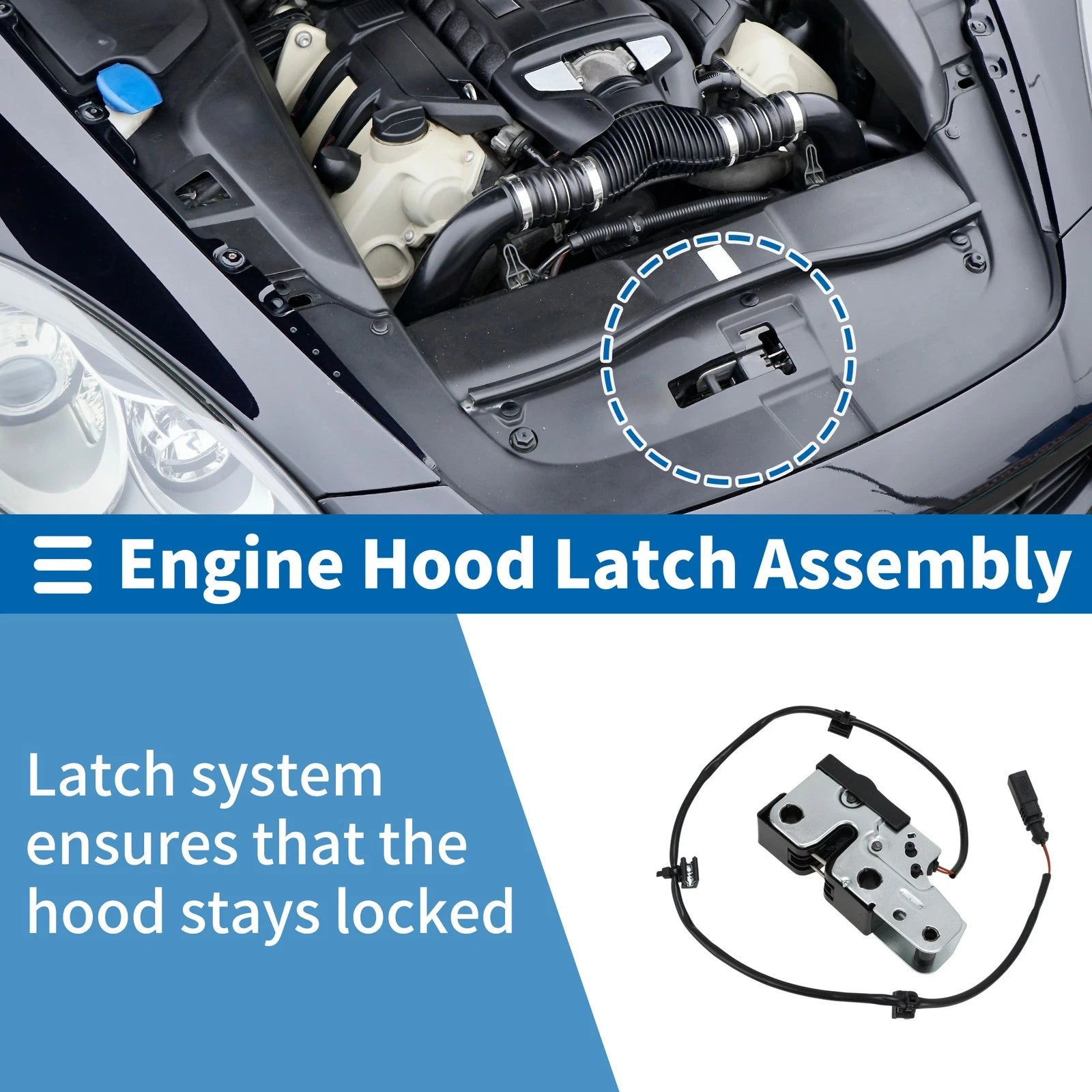 Hood Latch Assembly for Volkswagen GTI (2006–2008) 1K1823509E