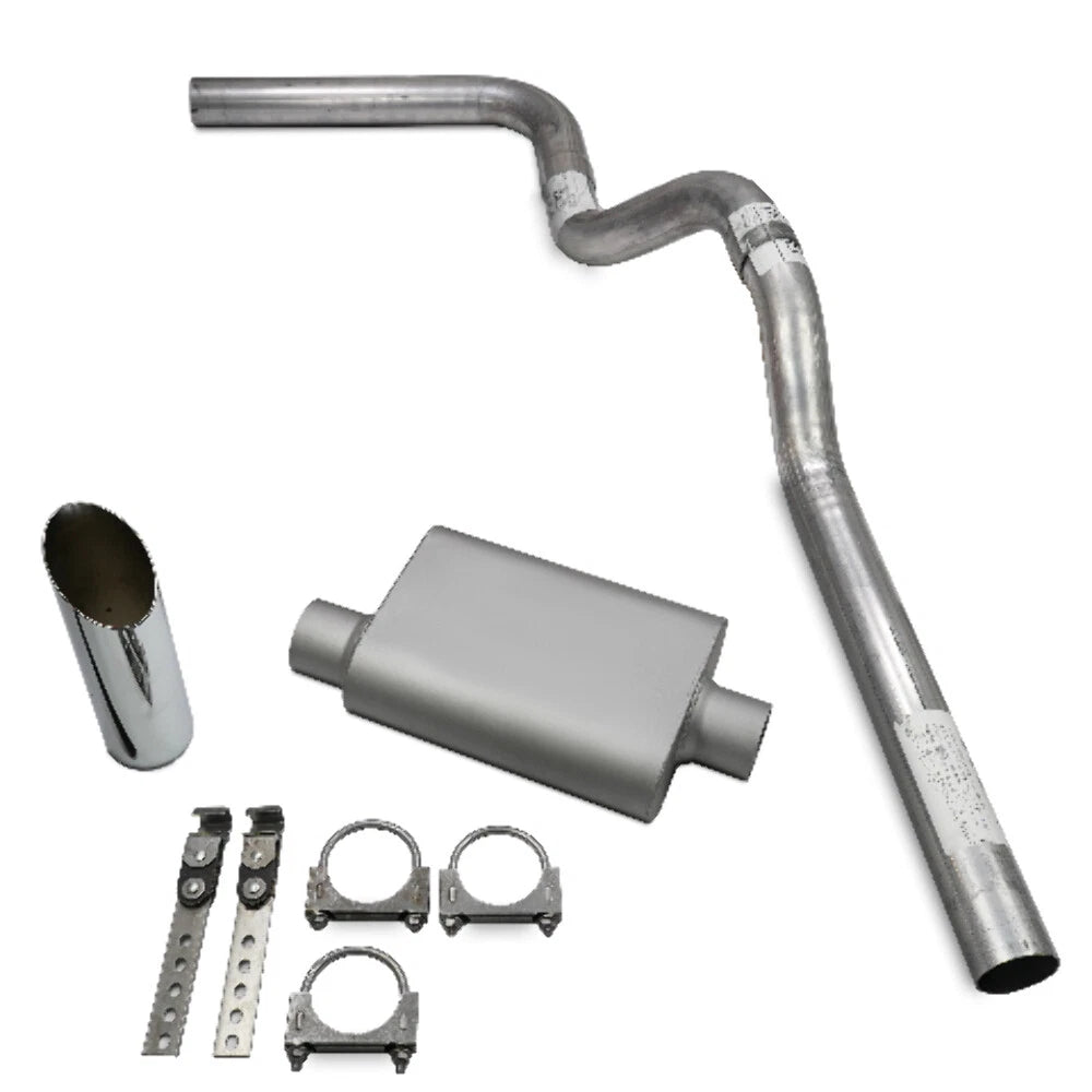 Single 3" Exhaust Kit for Chevy GMC 1500 (2019–2025) - 2 Chamber Slash Tip