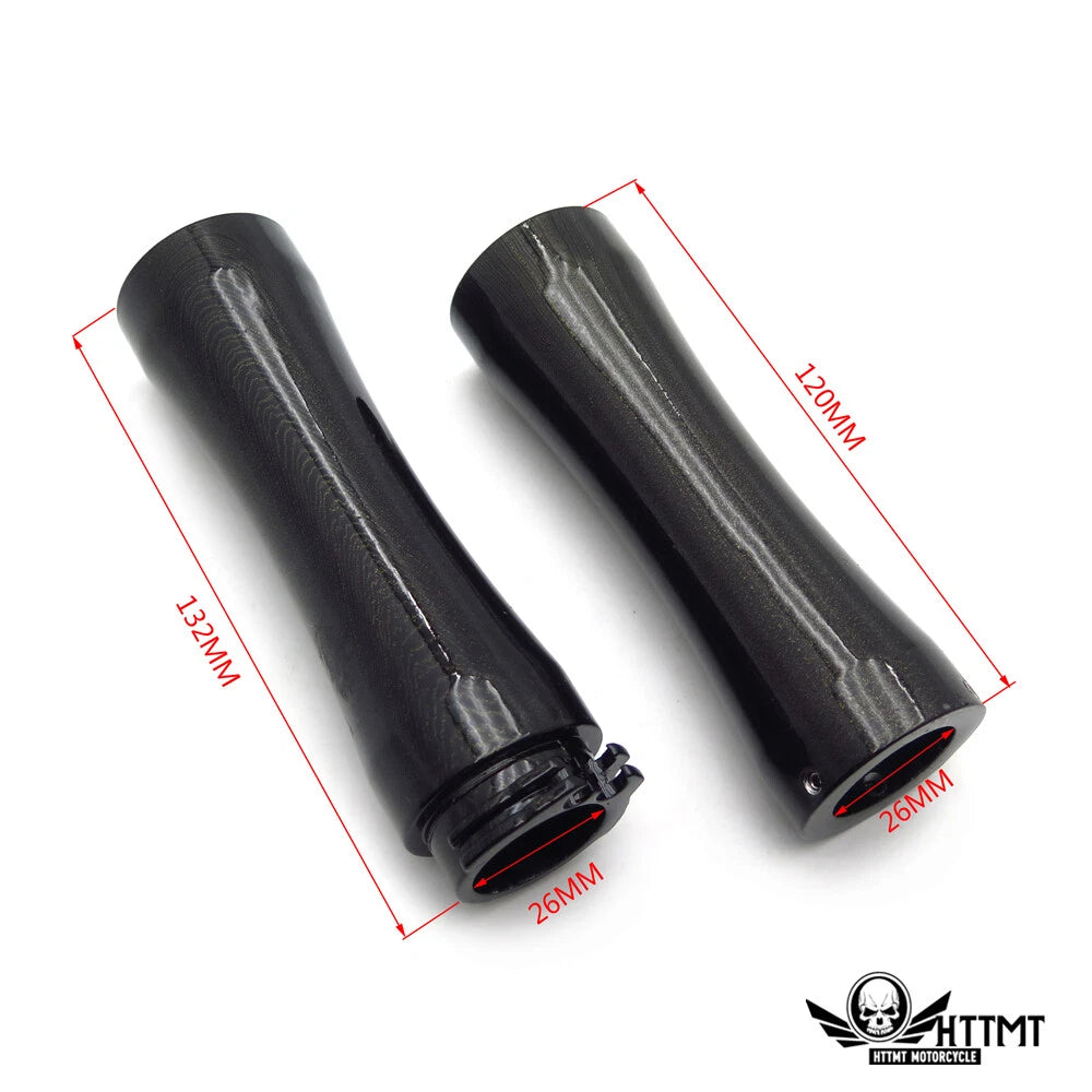 1" 25mm Slender Waist Black Hand Grips for Honda Yamaha Harley Suzuki