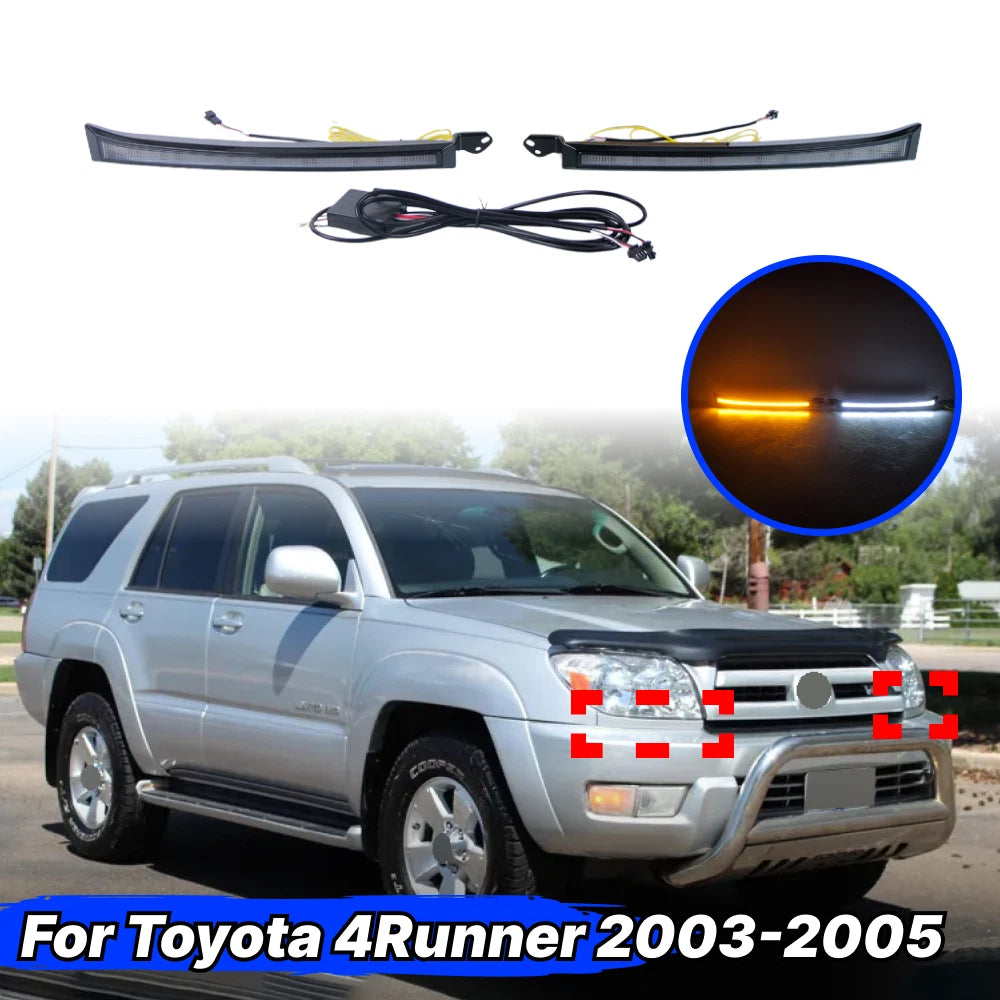 LED DRL Front Headlight Trim Side Marker Turn Signal for Toyota 4Runner (2003–2005)