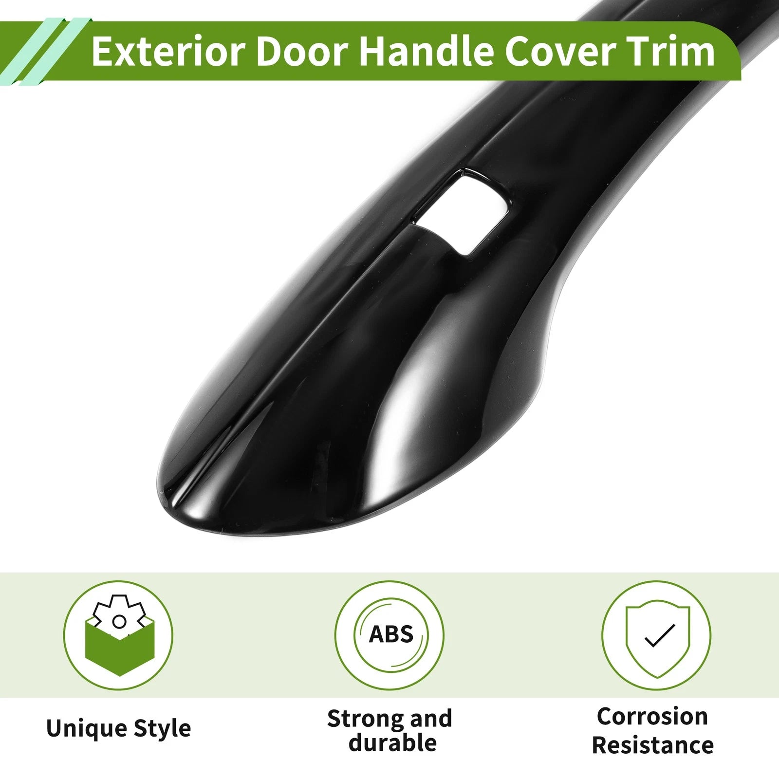 Exterior Door Handle Cover Trim for Hyundai Santa Fe (2019–2023) Gloss Black ABS