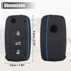 Black Silicone Key Fob Shell for Volkswagen Golf (1997–2006)