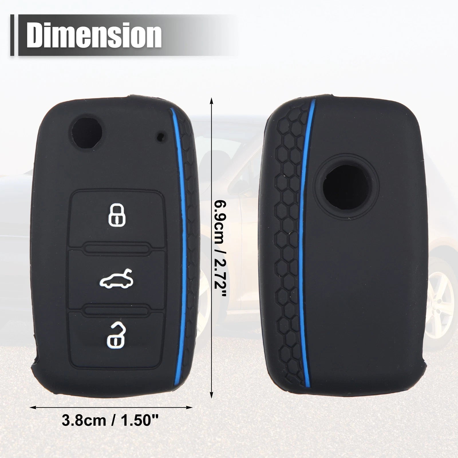 Black Silicone Key Fob Shell for Volkswagen Golf (1997–2006)