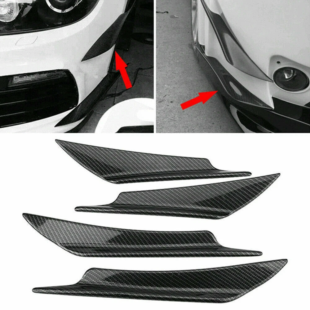 L+R Carbon Fiber Bumper Canard Splitter Diffuser for