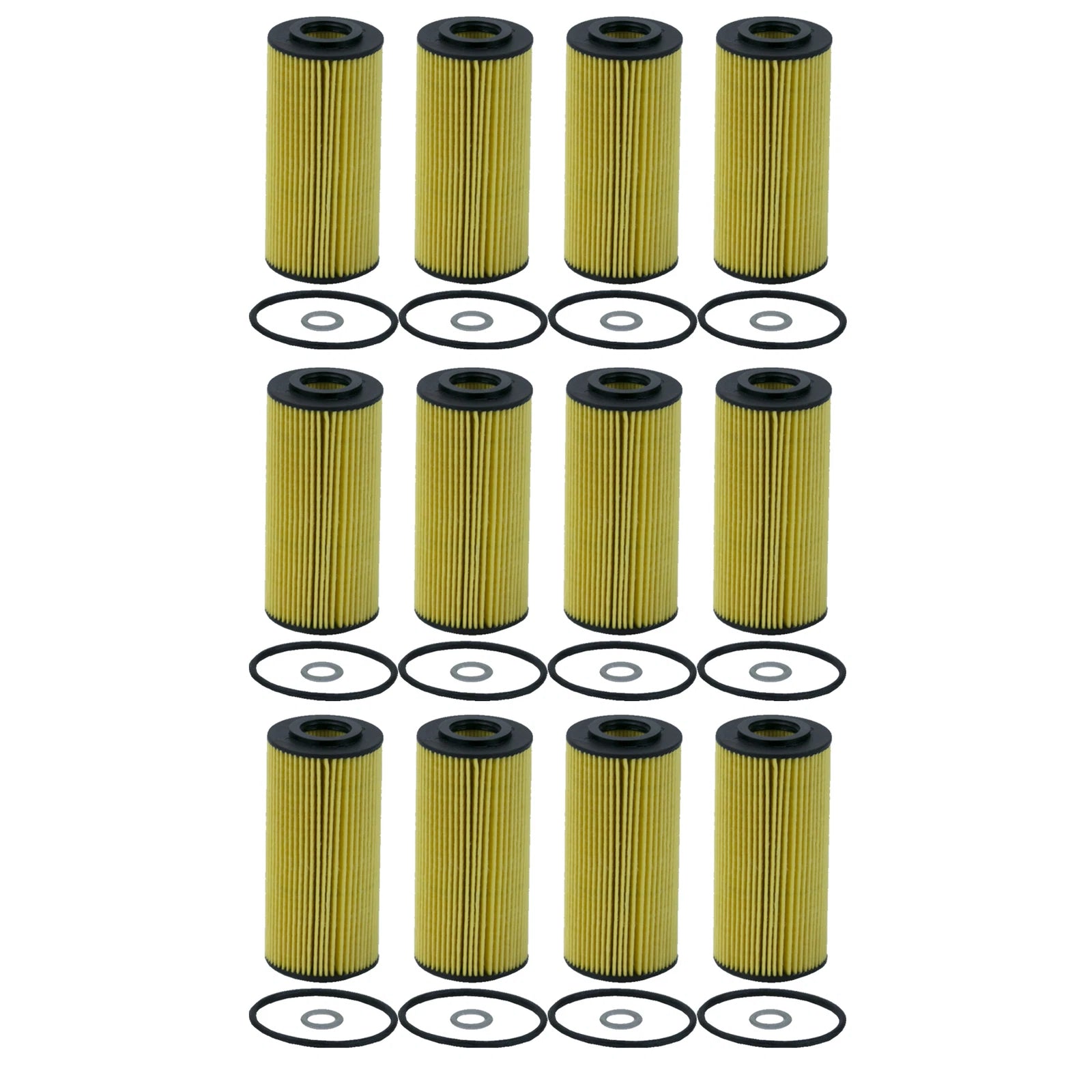 Set of 12 Engine Oil Filters for Wix (Cartridge Lube Metal Free)