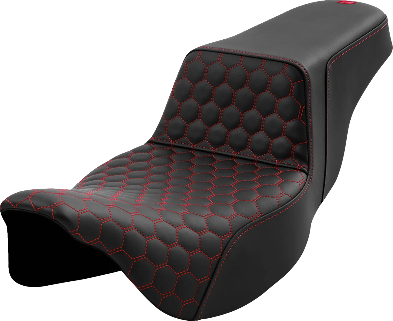 SADDLEMEN Step-Up Seat for FL (2008–2023) - Honeycomb, Extended Reach, Red Stitching