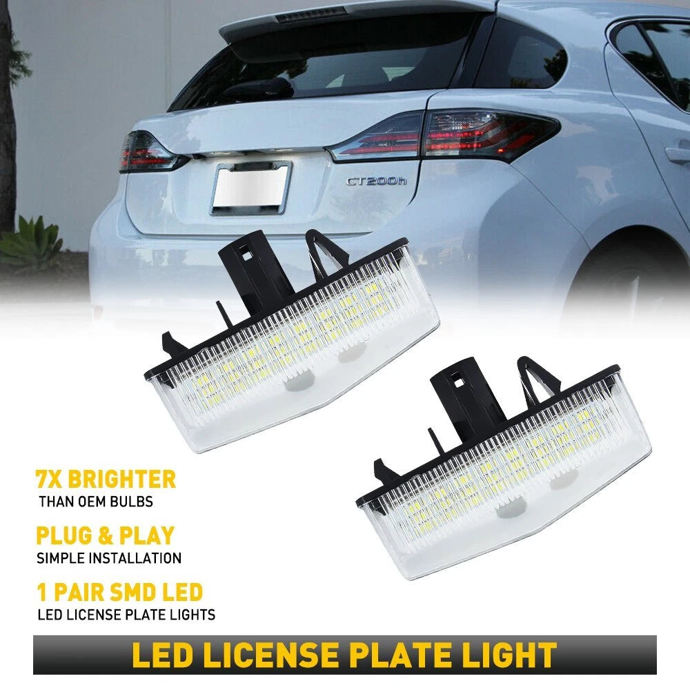 2X LED License Plate Light for Lexus IS300 (2001–2005) & CT200h (2011–2013)