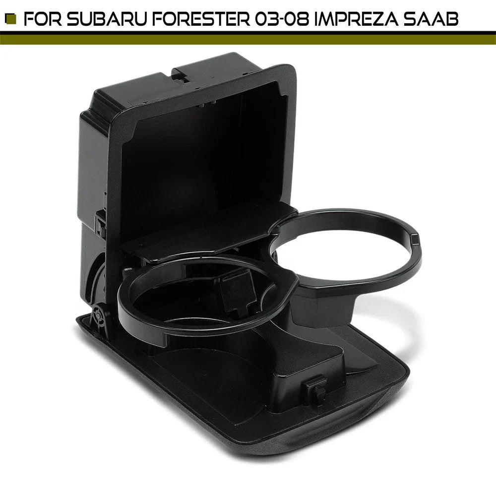 Black Rear Center Console Cup Holder for Subaru Impreza Forester (2008-2019)