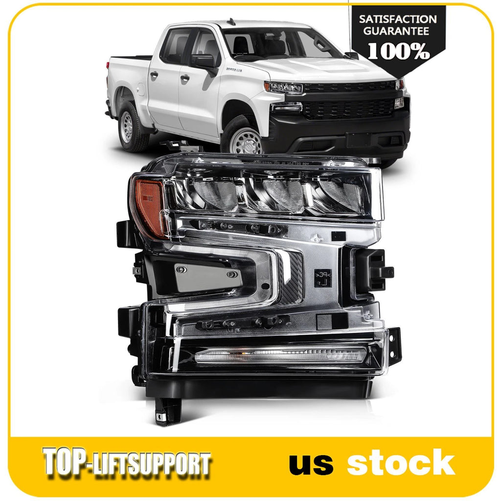 Right Side Headlight for Chevy Silverado 1500 (2019–2022) w/ Halogen Signal Bar