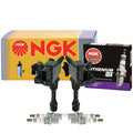2X NGK COP Ignition Coils & 4 Ruthenium HX Spark Plugs for Mazda Protege (2000–2003)