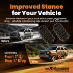 2" Front 4" Rear Drop Lowering Kit for GMC Yukon (2007–2014) Spindles + Coil Springs