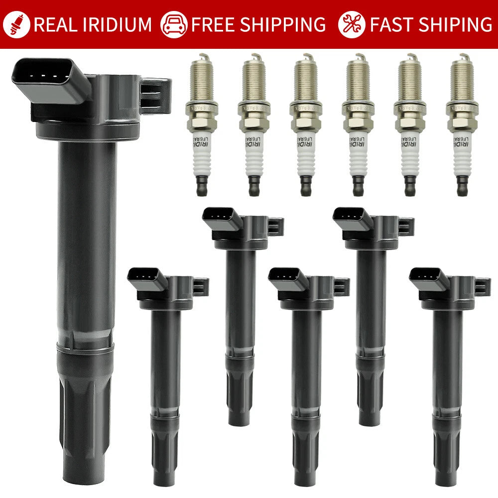 6X Ignition Coil & Spark Plug for Toyota Venza V6 3.5L (2009–2015) 90919-02251