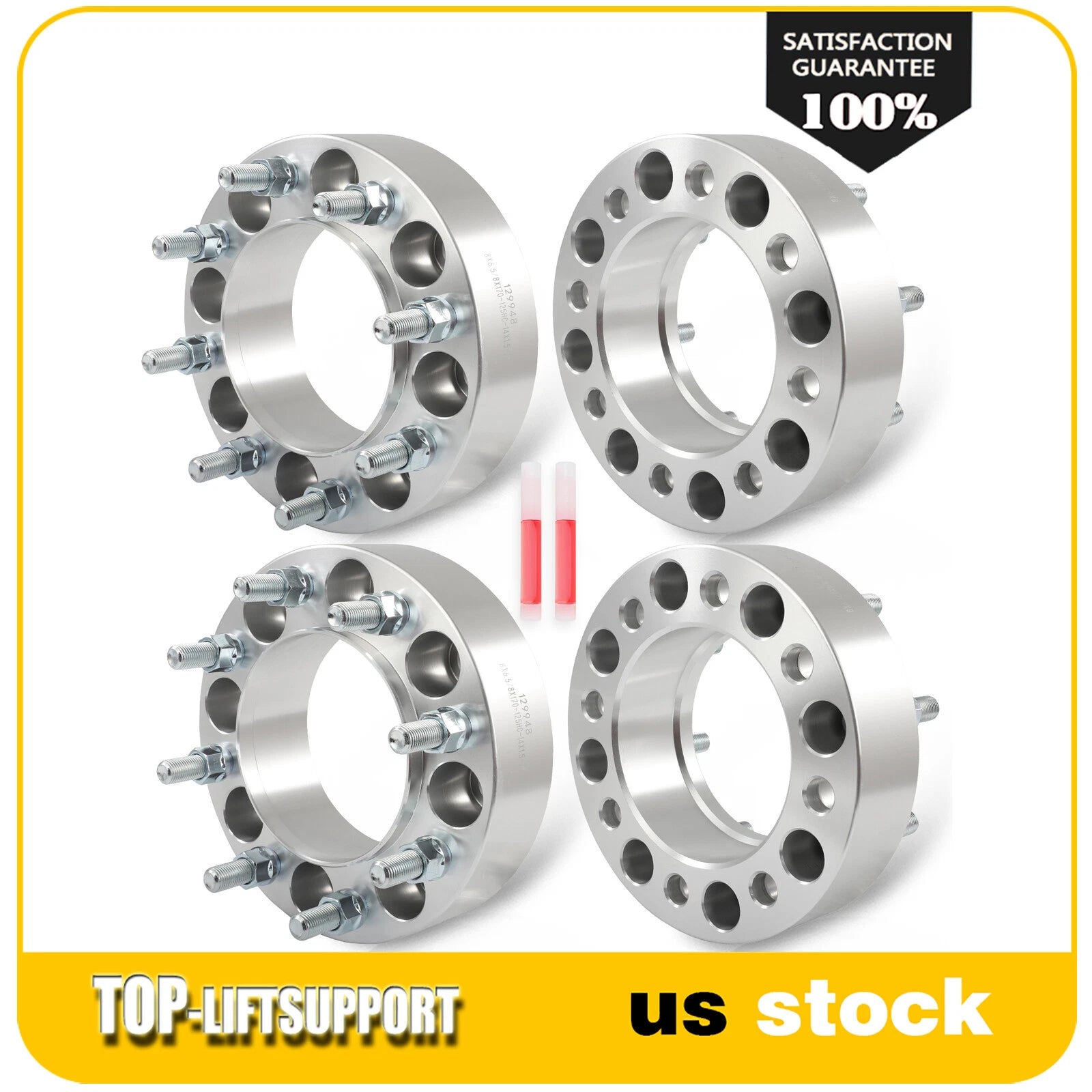Set of 4 Hubcentric Wheel Adapters 8x6.5 to 8x170 for Chevy GMC to Ford