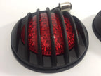 Flush Fit LED Tail Lights Pair with Black Grills for Hot Rods (Universal)