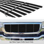 Upper Black Wide Rivet Billet Grille for GMC Sierra 1500/2500/3500 (2003-2006)