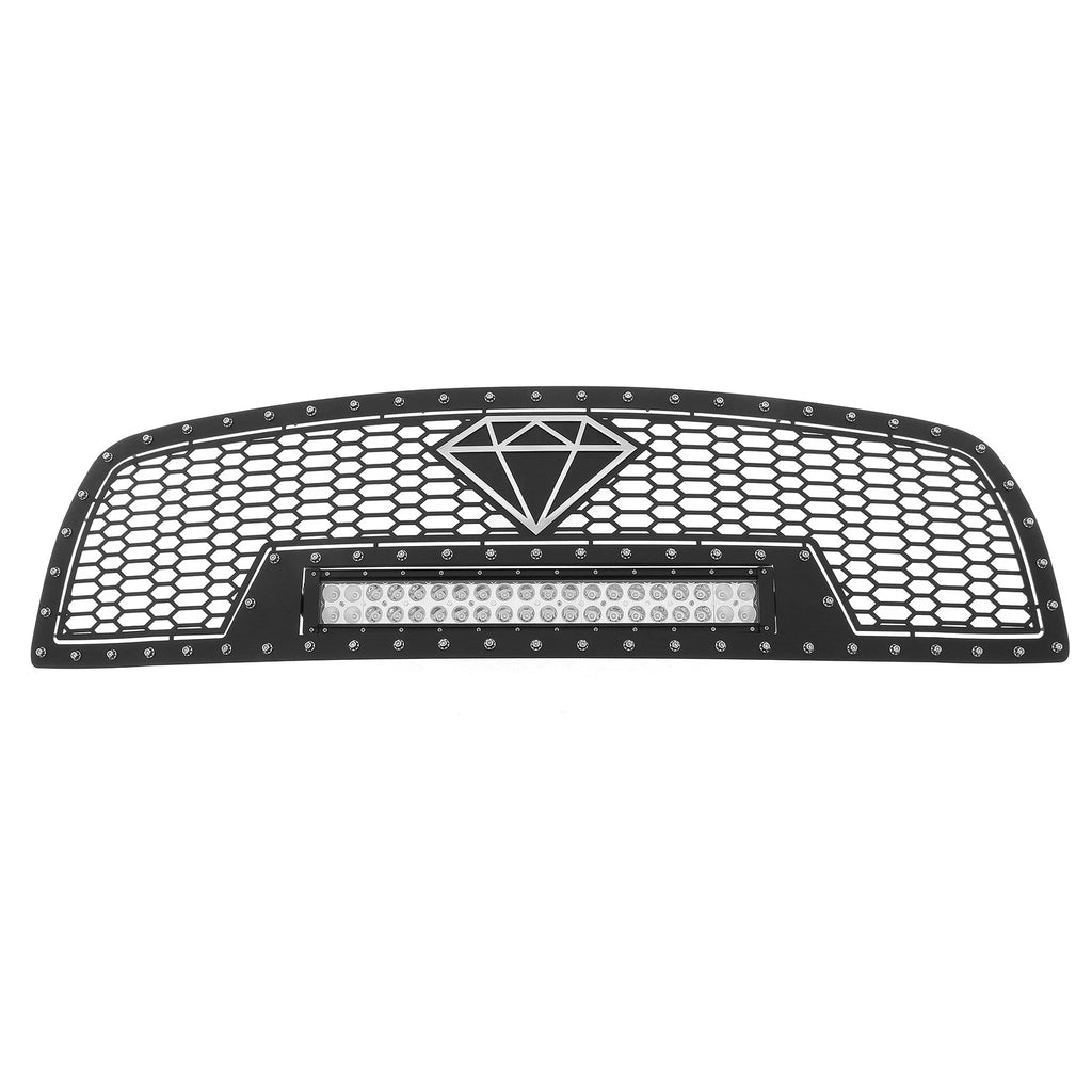 Upper Black Mesh Grille Insert with LED for Dodge Ram 1500 (2009-2012)