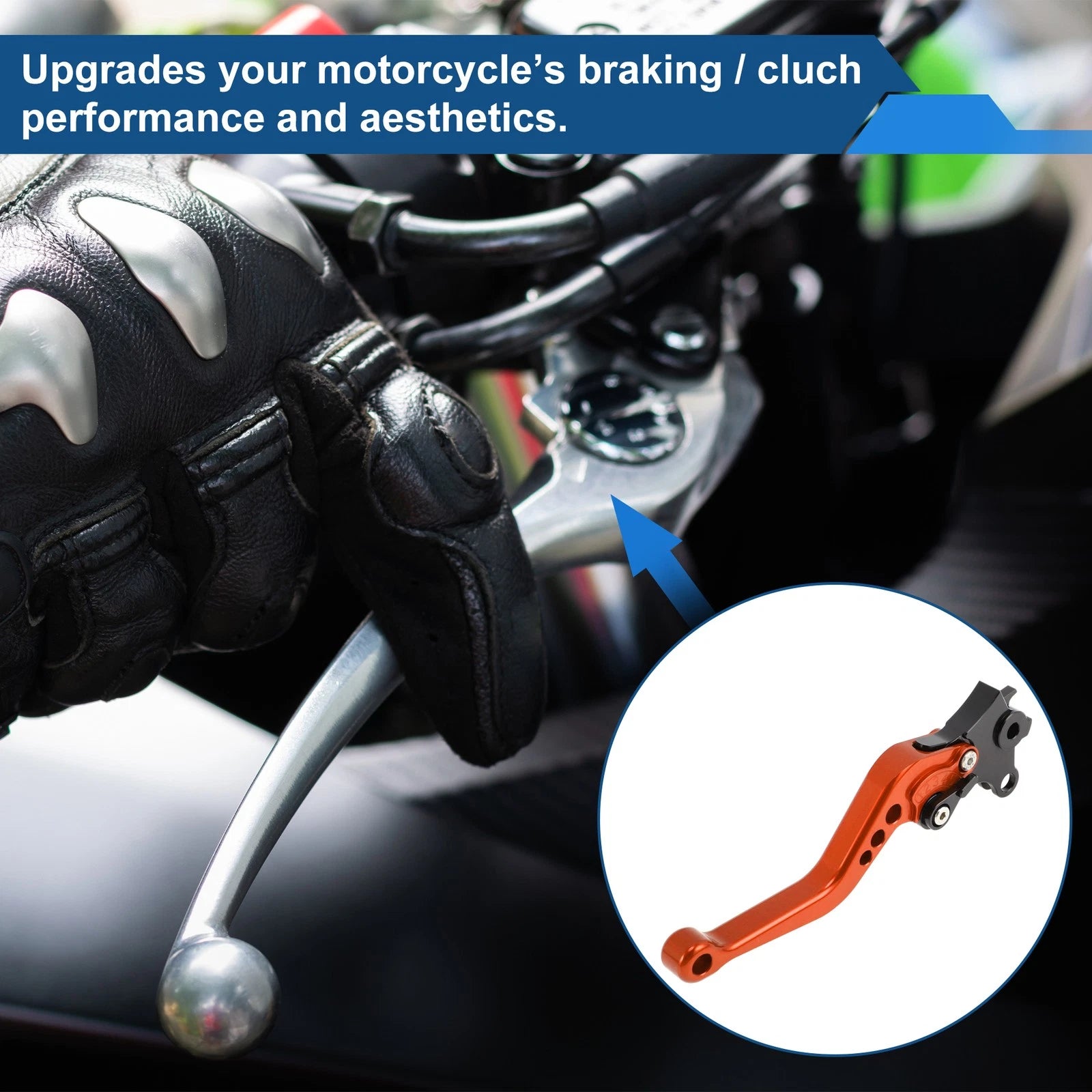 Adjustable Short Brake Clutch Levers for BMW R Nine T (2014–2016) - Orange 1 Pair
