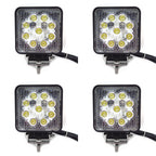 4X 27W Spot Beam LED Off Road Lights for Universal Use (12V 24V)