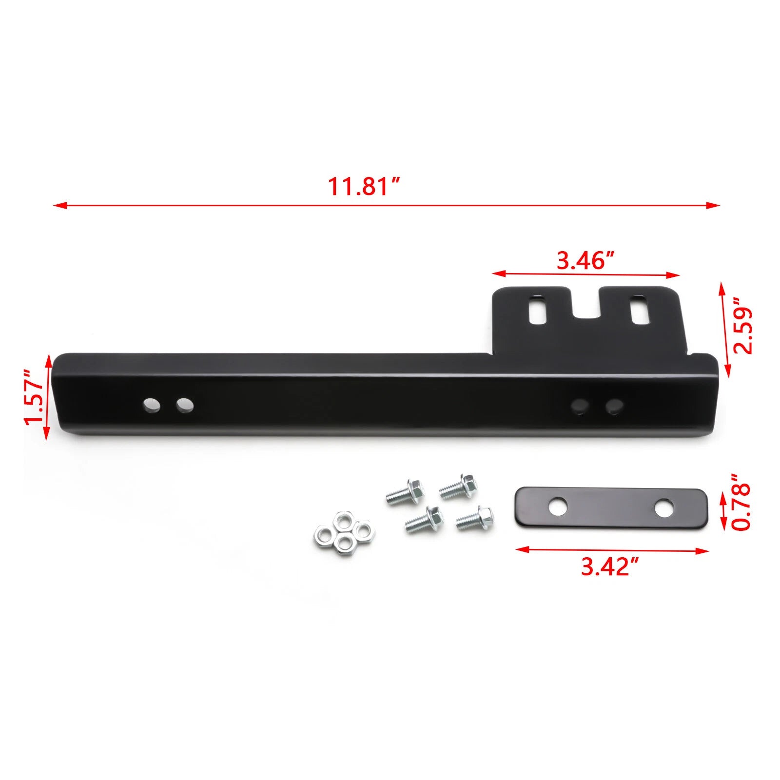 Black JDM License Plate Bracket Relocator for Honda Civic (2016-2021)