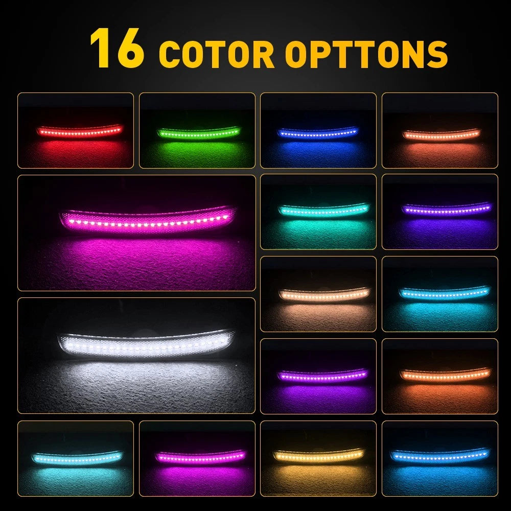 4Pcs RGB LED Bumper Side Markers for Dodge Charger (2015–2023)