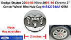 Set of 4 Chrome Wheel Rim Hub Caps for Dodge Stratus (2004–2006) & Nitro (2007–2010) 04782764AA