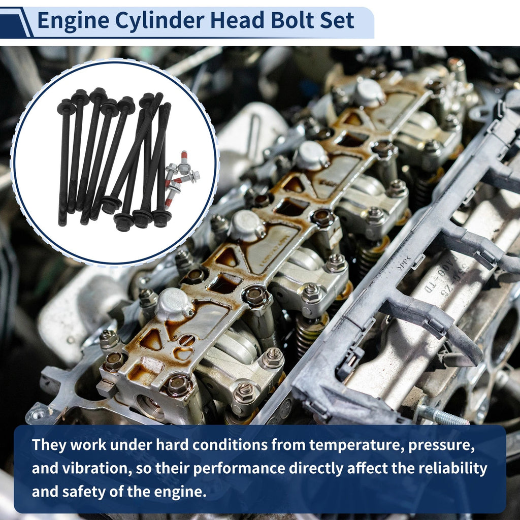 Set of 10 Engine Cylinder Head Bolts for Dodge Dakota 4.7L V8 (2000–2010) No. ES 71129