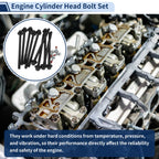 Set of 10 Engine Cylinder Head Bolts for Dodge Dakota 4.7L V8 (2000–2010) No. ES 71129
