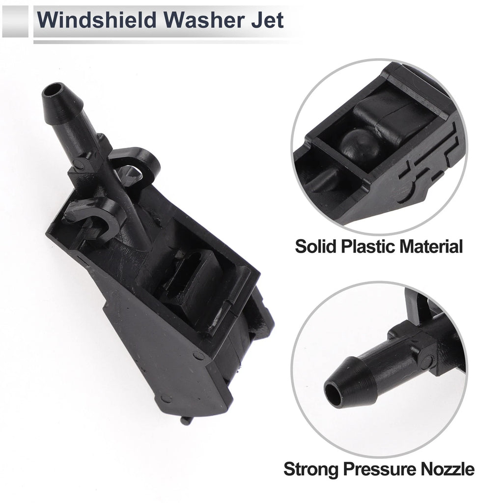 Washer Nozzle Set of 6 w/ Hose Connector for Volkswagen (No. 6E0955985)