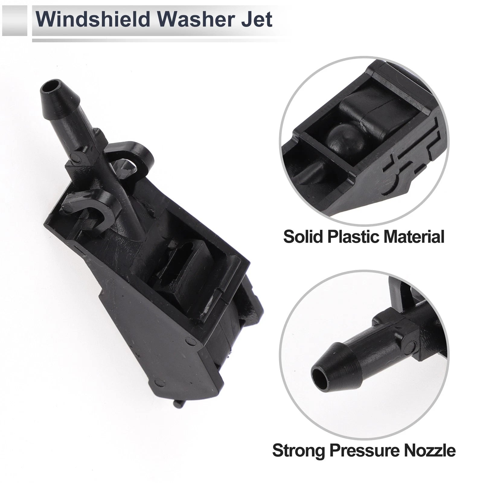 Washer Nozzle Set of 6 w/ Hose Connector for Volkswagen (No. 6E0955985)
