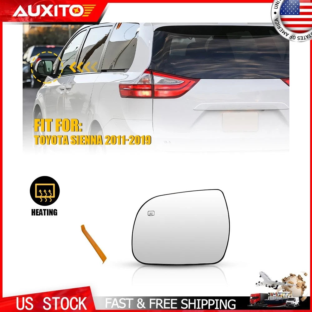 Left Side Heated Rearview Mirror Glass for Toyota Sienna (2011–2019) OE8790608021