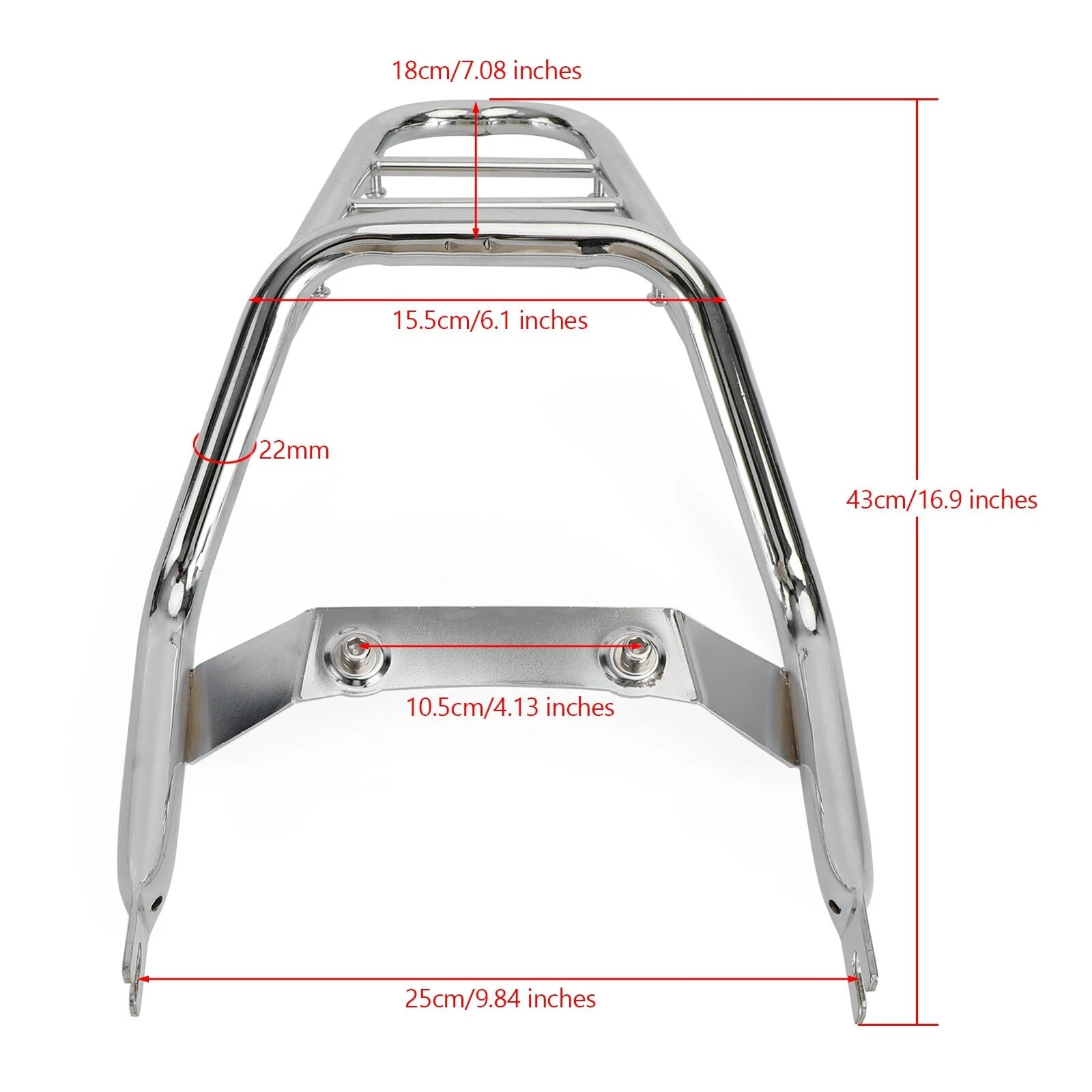 Chrome Rear Rack Luggage Carrier for Honda Z125 Monkey 125 (2018–2024) T9
