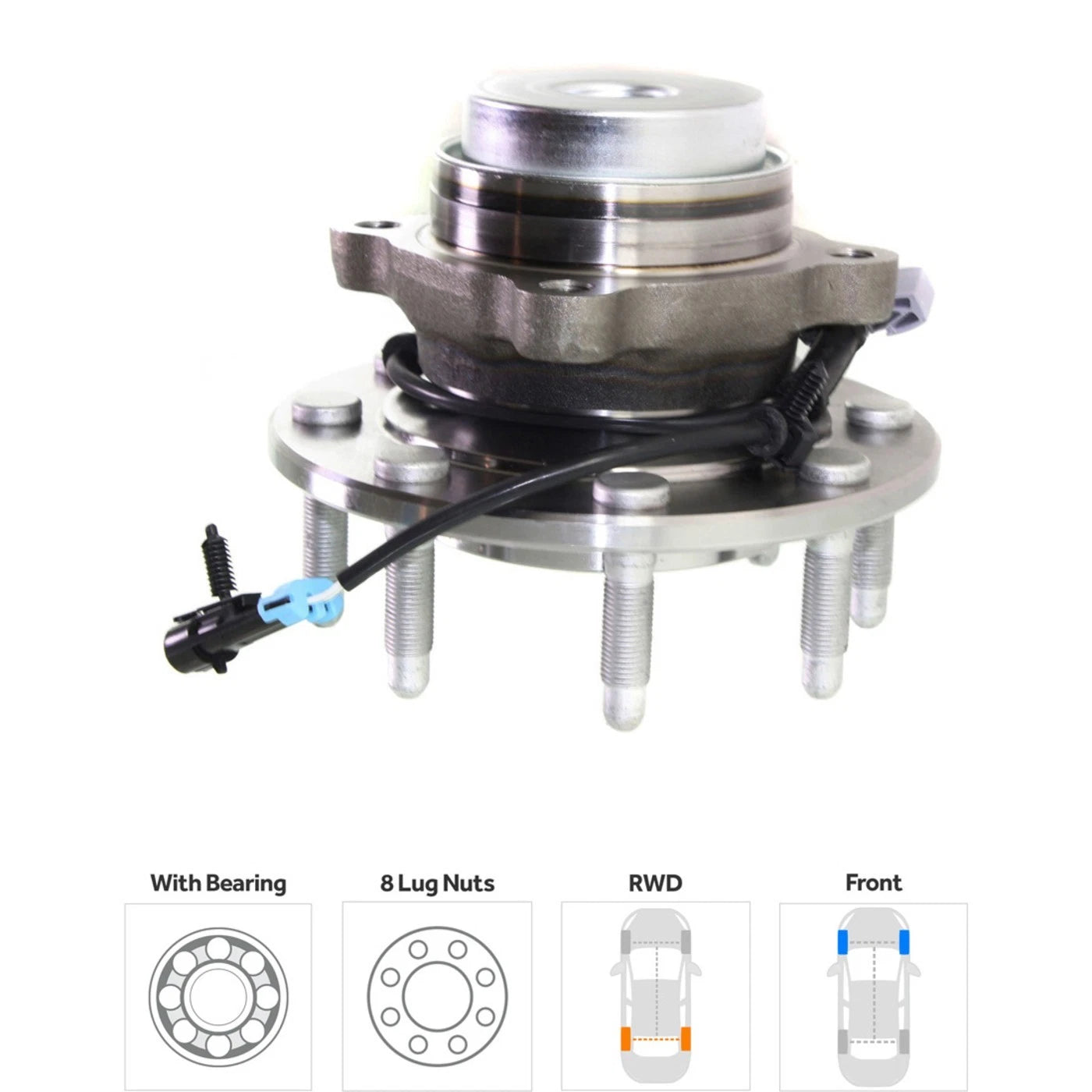 Wheel Hubs for Chevrolet Express 3500 (2003–2017) Front LH & RH 8 Stud