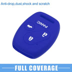 Smart Key Fob Covers for Honda Accord Civic CR-V Pilot Black Blue (2 x)