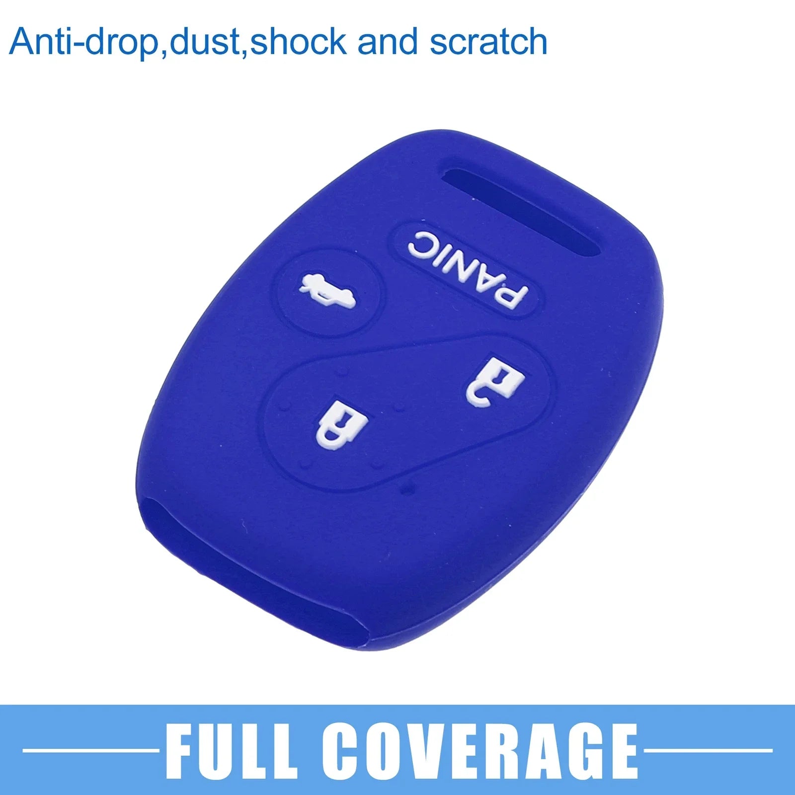 Smart Key Fob Covers for Honda Accord Civic CR-V Pilot Black Blue (2 x)