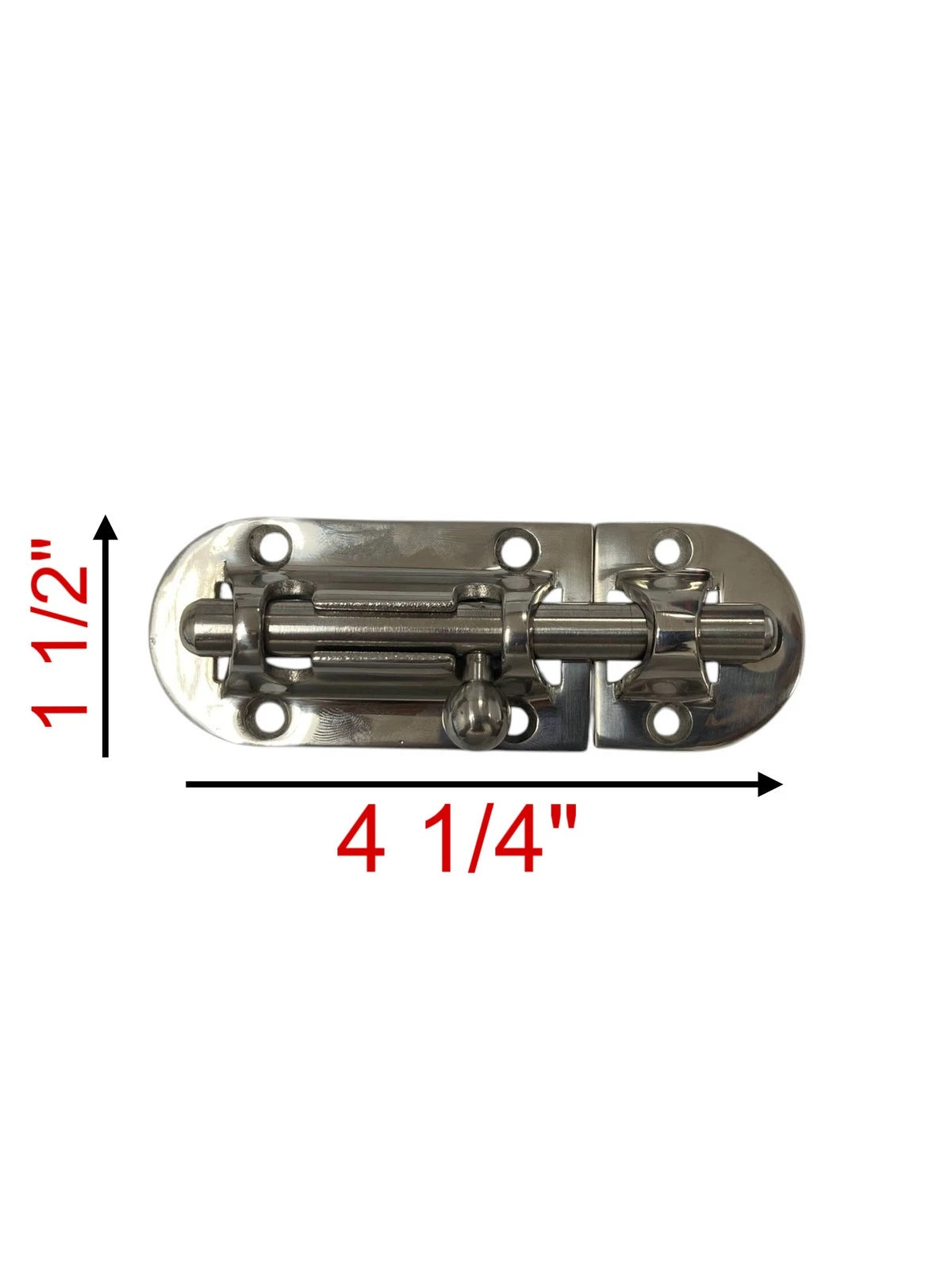 Set of 2 Marine 4 1/4" Barrel Bolt Door Latch Stainless Steel