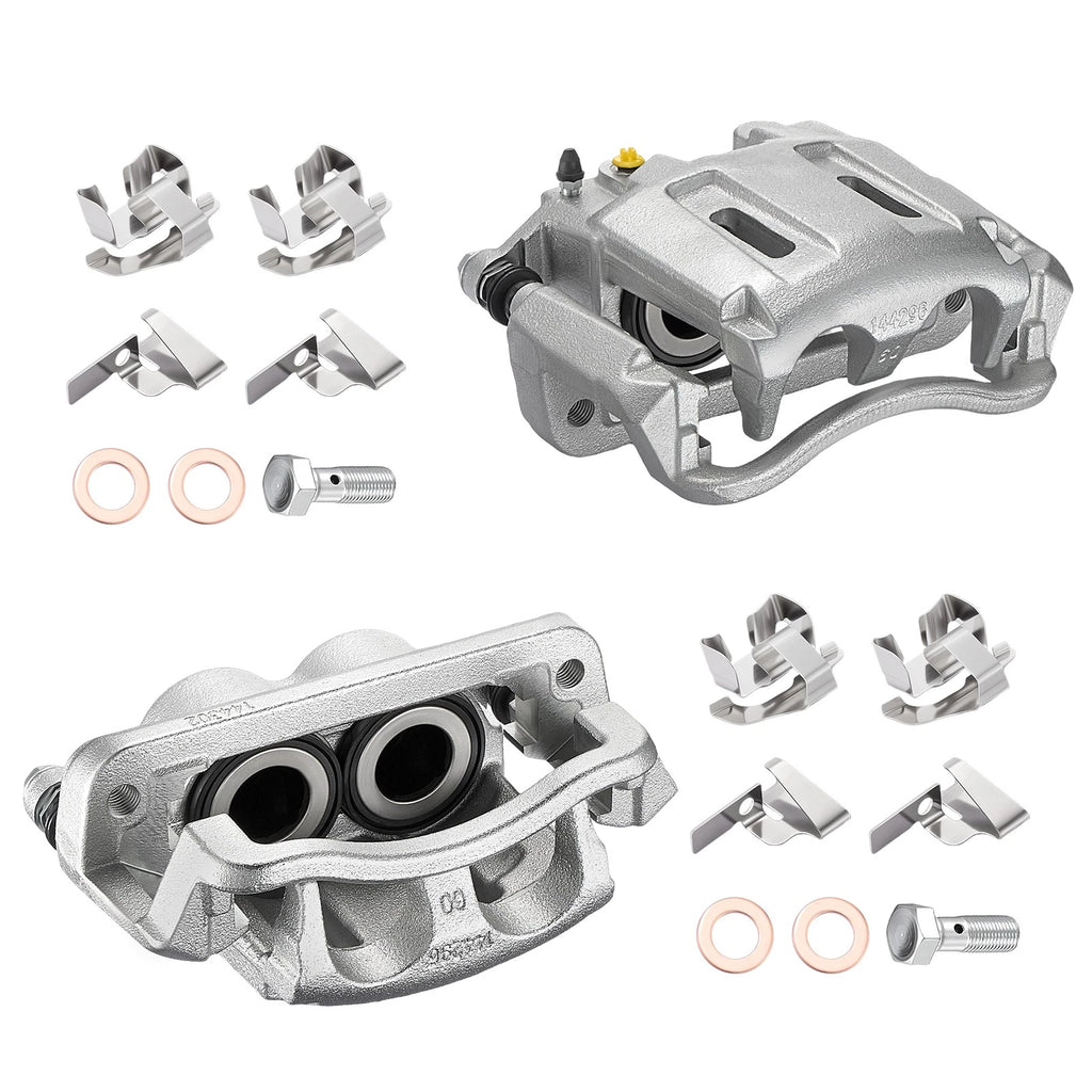 2X Front Brake Calipers with Brackets for Ford F-350 Super Duty (2008–2010)