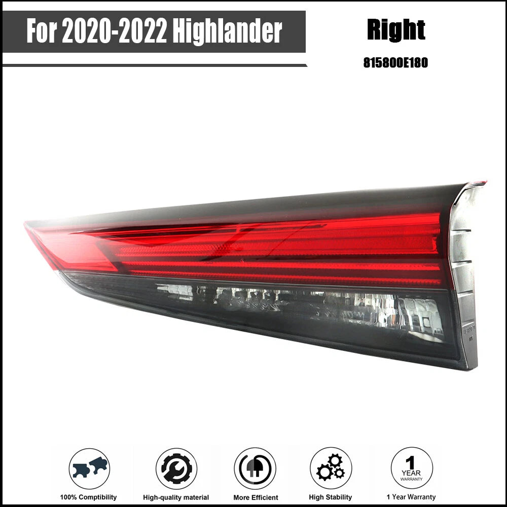 LED Tail Light Lamp for Highlander (2020–2022) Right Passenger Side
