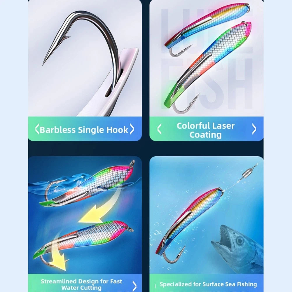 Fishing Trolling Jig Lure 12cm Metal Spoon for Sea Fishing