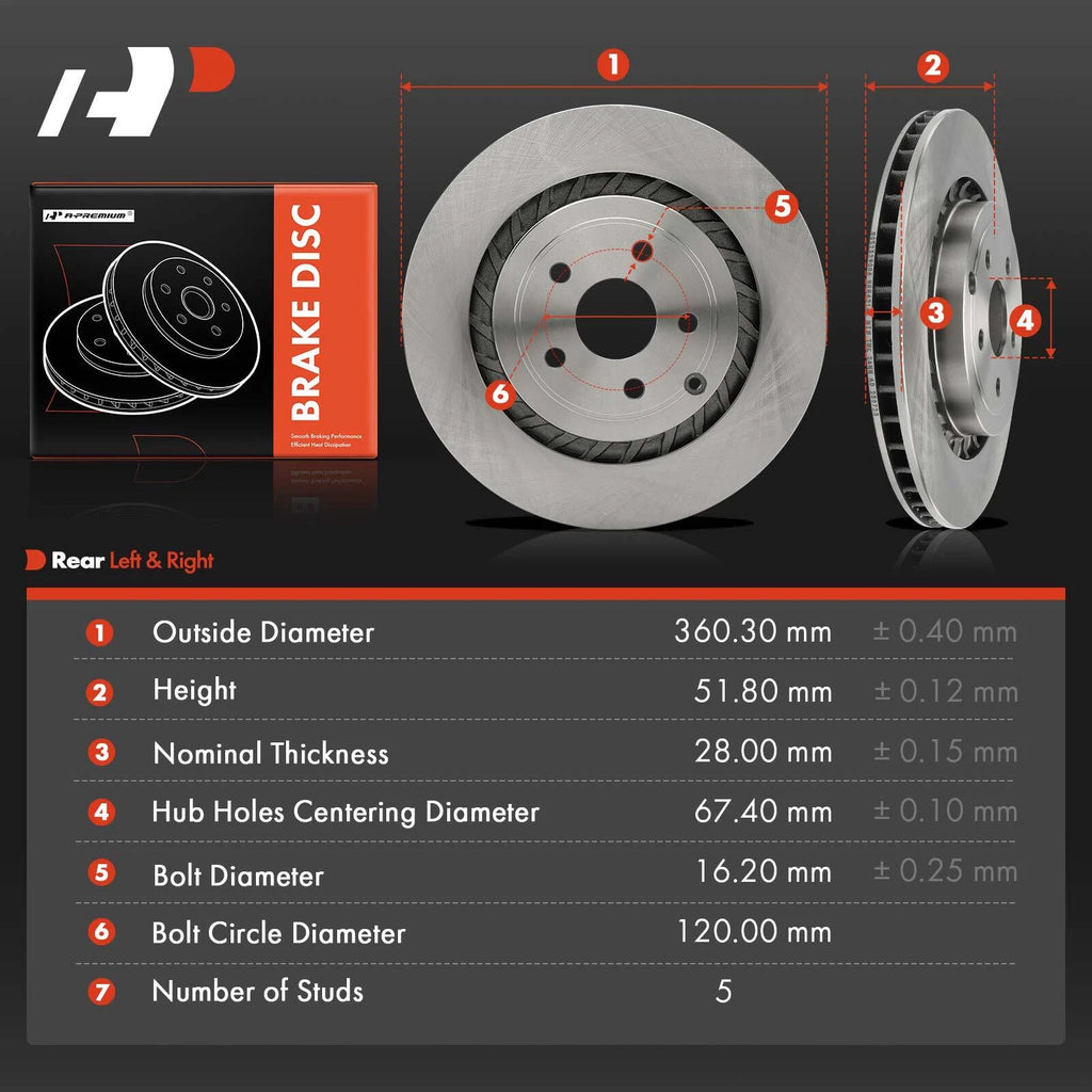 Rear Disc Brake Rotors for Chevy SS (2015-2016)