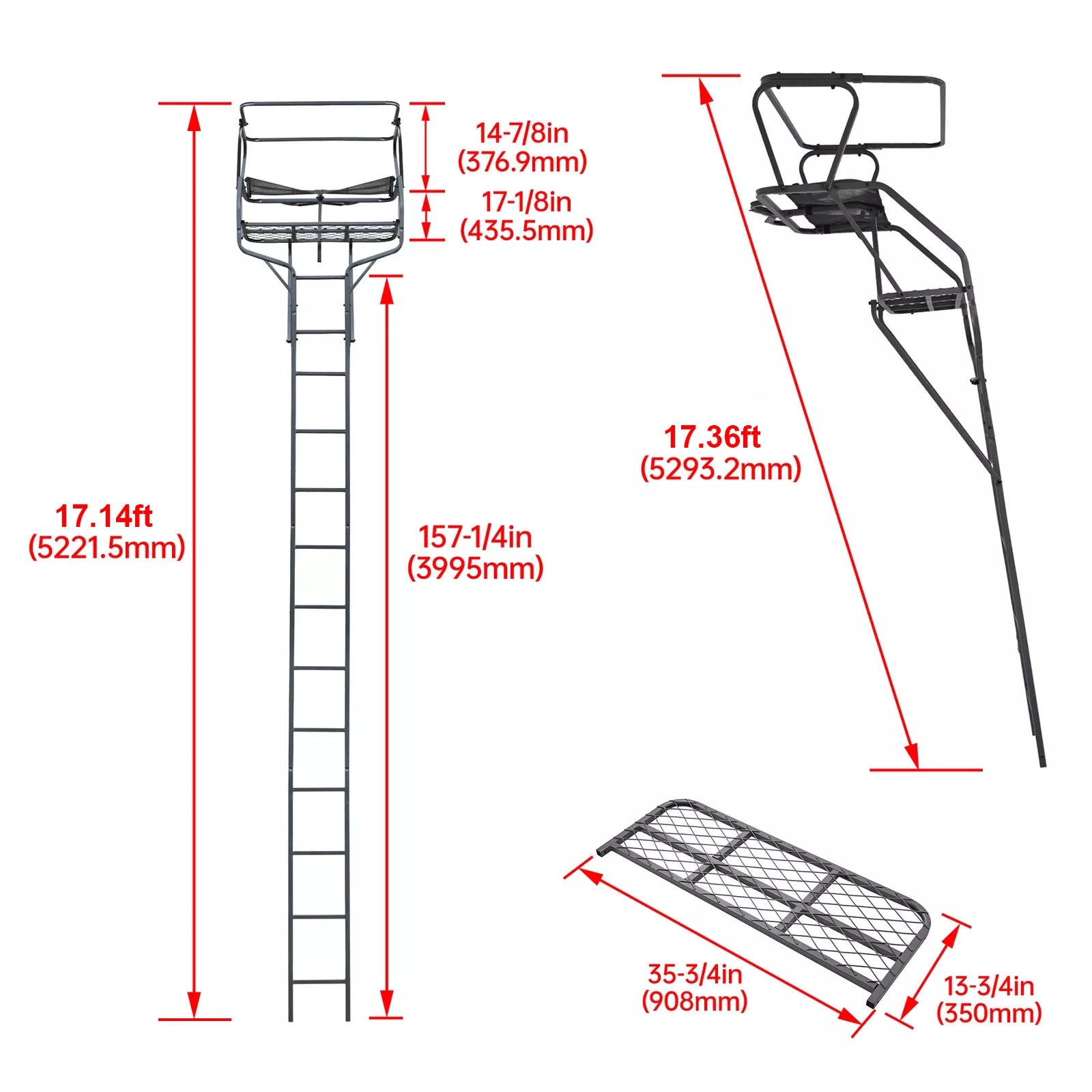 2-Man Ladder Stand for Deer Hunting (18ft)