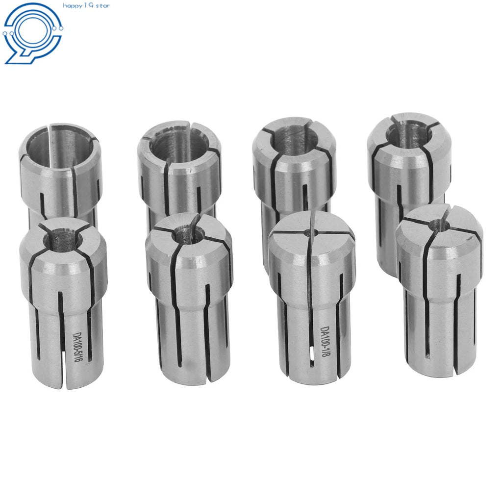 Set of 8 Double Angle Collets for CNC Mill Lathe (1/8 to 9/16 Inch)