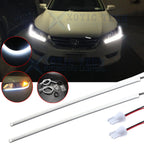 White LED DRL Strip Headlight Retrofit for Honda Accord Sedan (2013–2015)