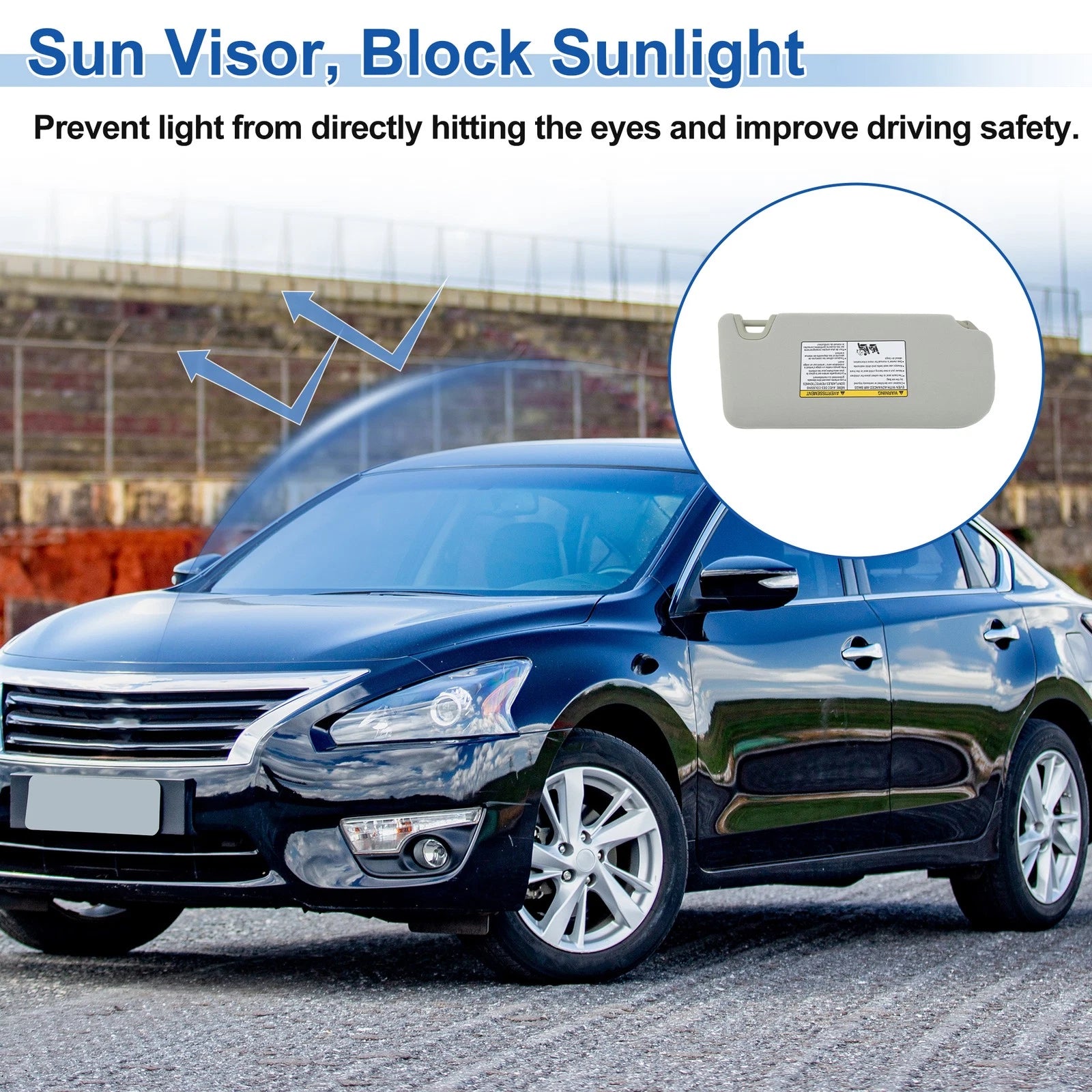 Left Side Sun Visor for Nissan Altima (2019–2025) Replaces 964016CA3C Grey
