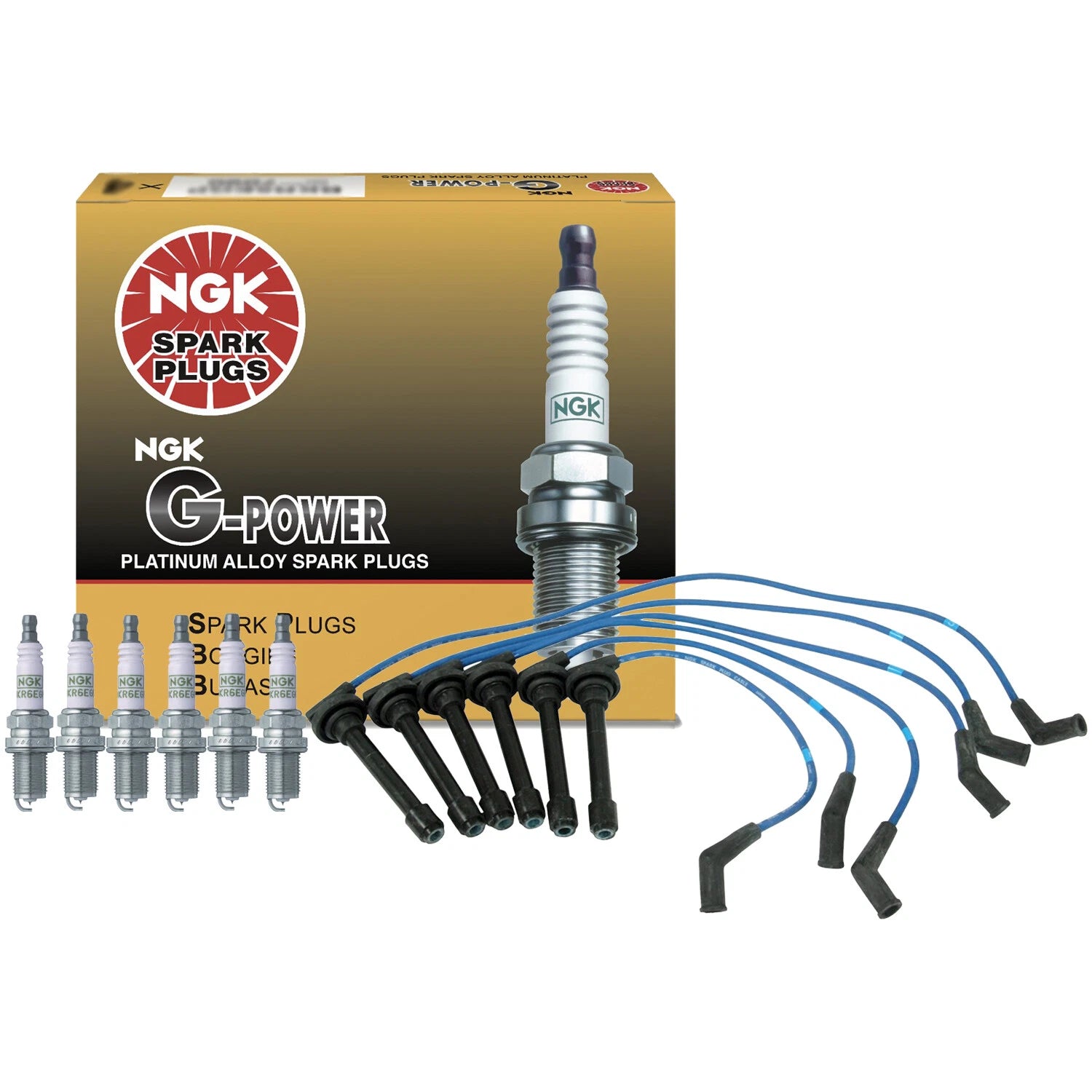 Set of 6 NGK G-Power Platinum Spark Plugs for Honda Isuzu Rodeo (1991–2004)