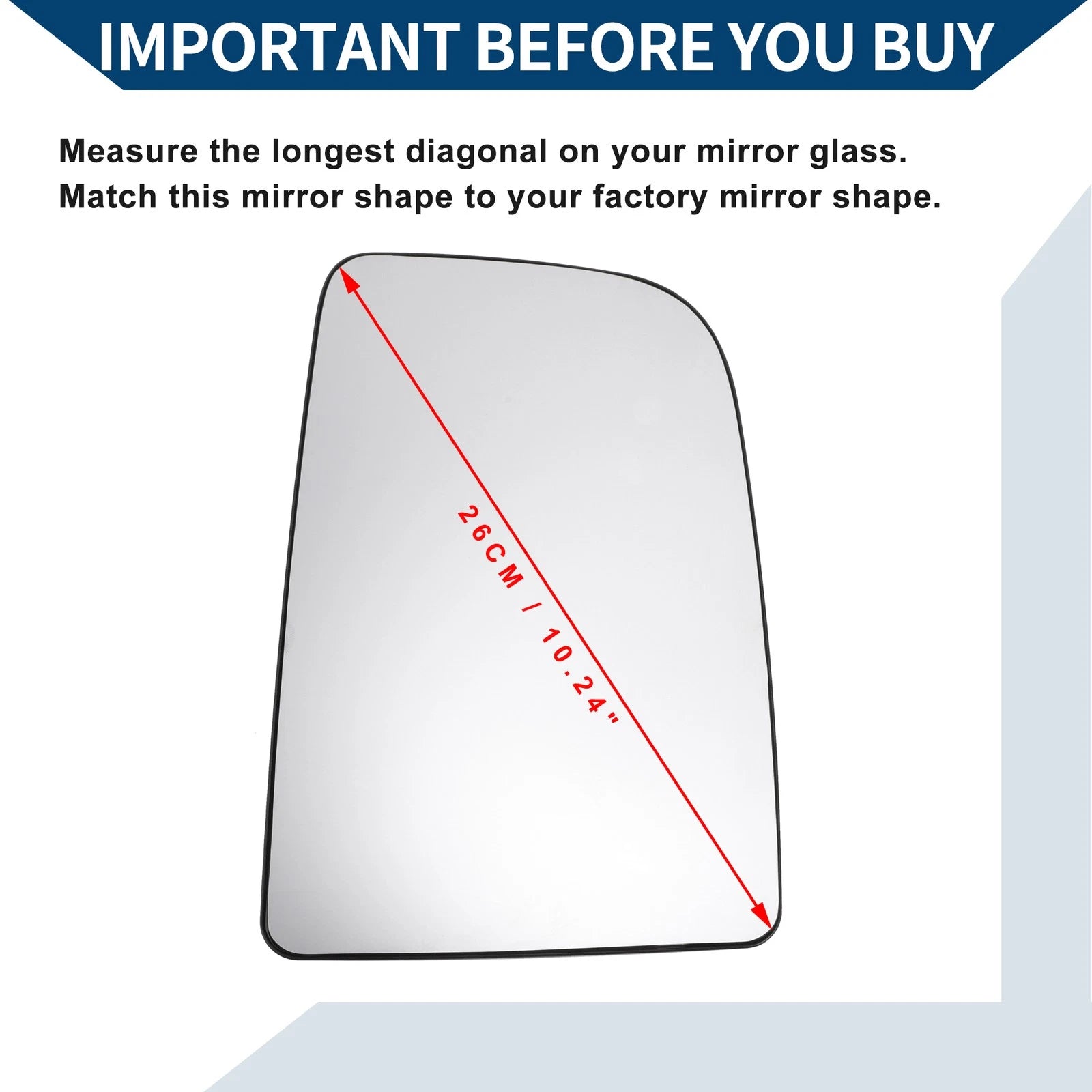 Right Upper Side Mirror Glass Replacement for VW Crafter (2010–2016)